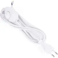Benson Stroomsnoer met vloerdimmer - wit - 2 meter - led geschikt - CE keurmerk