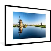 PosterMonkey Fotolijst incl. Poster - Molens - Holland - Water - 90x60 cm - Posterlijst