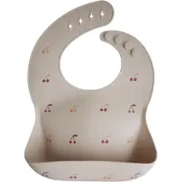 Mushie siliconen slabbetje cherries - kersen - fruit - fruits - cherry - etenstijd - baby - dreumes - peuter - BPA-vrij - - tableware - bib - slabbetje met opvangbakje