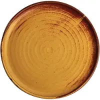 Olympia Canvas ronde borden met smalle rand roestoranje 26,5cm