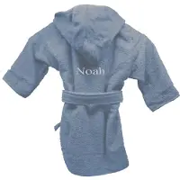 Funnies Badjas uni line 4-6jr - grey/blue - met GRATIS geborduurde naam