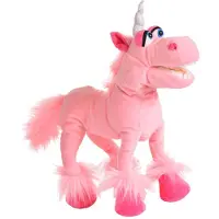 Living puppets handpop Roze eenhoorn buikspreekpop kinderfeestje