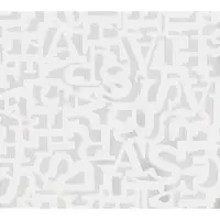 Dutch Wallcoverings Vliesbehang letters - wit/grijs