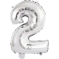 Amscan Folieballon Cijfer '2' 35 Cm Zilver