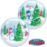 Qualatex ballon bubble - sneeuwmannen - 56 cm - leeg