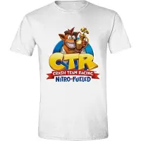 Difuzed CRASH TEAM RACING - NITRO FUELED LOGO MEN T-SHIRT - WHITE