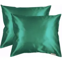 Beauty Pillow - Satijnen Kussenslopen - Voordeelset - Duo Pack - 60x70 cm - Forest Green