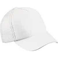 Myrtle beach Volwassenen Unisex 5 Panel Polyester Mesh Cap (Wit)