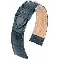 Hirsch Horlogeband - Duke Grijs - Leer - 22mm