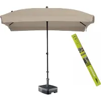 Madison Parasol rechthoek ecru met voet en hoes! Patmos 210 x 140 cm