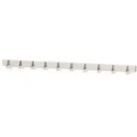 Vij5 Witte metalen wandkapstok tien haken 100 cm. Industrieel kapstok uit buis 3D gelaserd kapstok & Maarten Baptist. Ophanghaken voor keuken, badkamer, slaapkamer smalle hal.