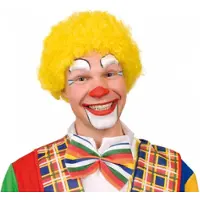 Generik Pruik krullen clown geel