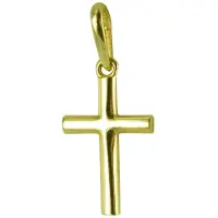 New Bling 9NBSAM-G190113 Gouden Hangertje - Kruis - 12 x 7,7 mm - 14 Karaat - Bedel - Goud