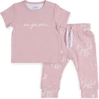 Jollein Meisjes Kledingset - Octopus pink - Maat 50/56