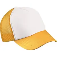 Myrtle beach Kinderen/Kinderen 5 Panel Polyester Mesh Cap (Wit/Goudgeel)