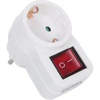 Velleman Verdeelstekker met schakelaar, stopcontact met randaarde (Schuko, type F), polypropyleen, gebruik binnenshuis, wit