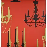 Dutch Wallcoverings Kandelaar - Rood/zwart