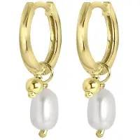 Lucardi Oorbellen goud / parelwit