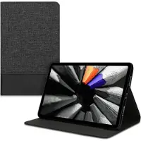 Kwmobile hoes geschikt voor Huawei MatePad (10.4") - Tablethoes met standaard in antraciet / zwart - Tablet flip cover - Ultra dun