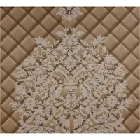 Dutch Wallcoverings Vliesbehang leer damast ruit - bruin