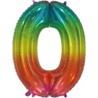 Wefiesta Folieballon Nummer 0 66 Centimeter Regenboog
