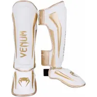 Venum Kickboks Scheenbeschermers Elite Wit Goud - XL