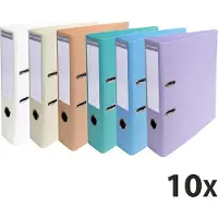 Exacompta 10 x Ordner * A4 * 70mm PVC * Pastel kleuren gemixed
