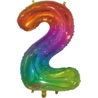 Wefiesta Folieballon Nummer 2 66 Centimeter Regenboog