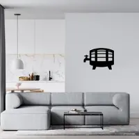 Combicraft Plexiglas 3D wanddecoratie - Wijnvat - 30 x 42 cm - zwart - incl. 3M tape