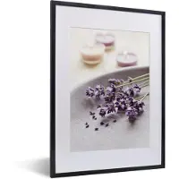 PosterMonkey Fotolijst incl. Poster - Close-up van lavendelbloemen - 30x40 cm - Posterlijst