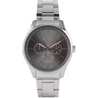 Regal Lucardi Heren herenhorloge met zilverkleurige band - Horloge - Staal - Zilverkleurig - 42 mm