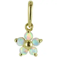New Bling 9NBSAM-G200287 Gouden Hangertje - Dames - Bloem - Opaal - 6,4 mm Doorsnee - 14 Karaat - Bedel - Goud
