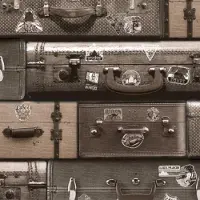 Dutch Wallcoverings - Schuimvinyl koffers bruin