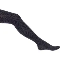 Bonnie Doon - Dames - Fine Zebra Tights - Zwart/Light Grey Heather - maat 36/38