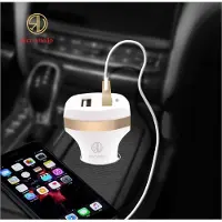 Rico Vitello Autolader / Car charger 2,4A met 1 meter kabel /USB - Micro data kabel, Geschikt voor Samsung, Huawei, HTC..en alle smartphones met Micro aansluiting kleur wit