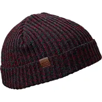 Myrtle beach Korte rolmuts zeemansmuts herenmuts fisherman muts van acryl kleur bordeaux rood one size