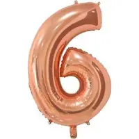 Wefiesta Cijferballon 6 Folie 66 Cm Roségoud