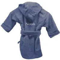 Funnies Badjas uni line 1-2jr - silk blue - met GRATIS geborduurde naam