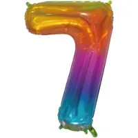 Wefiesta Folieballon Nummer 7 66 Centimeter Regenboog