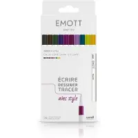 Uni-Ball Uni Emott - Fineliner stiften - Donkere en rustgevende kleuren - set van 10 kleuren
