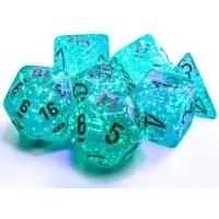 Chessex Borealis Polyhedral Teal/gold Luminary Dobbelsteen Set (7 stuks)