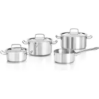 Voccelli pannenset 4-delig COMO RVS 14-16-18 cm voor kleine huishoudens
