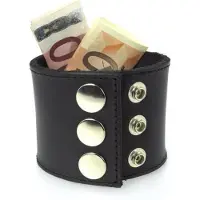 Rimba - Leren polsband 5 cm breed met geldvak