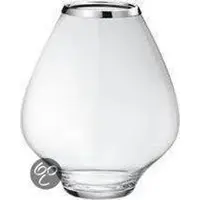 Georg Jensen Vaas Grace Glas En Hoogglans Rvs, Klein Model