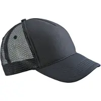 Myrtle beach Volwassenen Unisex 5 Panel Retro Mesh Cap (Zwart/Zwart)