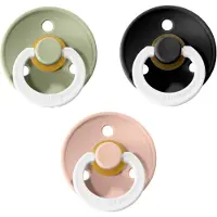 BIBS Fopspeen - Glow in the dark Sage, Black en Blush - Maat 0-6 maanden - Set van 3