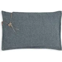 Knit Factory Imre Sierkussen - Rechthoekig kussen - Kussen woonkamer - Bank kussen - Decoratie kussen - Jeans - 60x40 cm - Kussenhoes inclusief kussenvulling