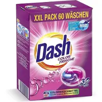 Dash Color Fris 3 in 1 Caps XXL economy pak I 60 wasbeurten I Wasmiddelcapsules voor gekleurde was I 3 in 1 formule voor frisheid, zuiverheid en reinheid | 1.59 kg