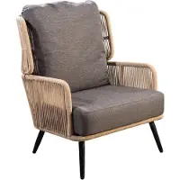 Yoi Loungestoel Tsubasa Black Rope Natural Soil