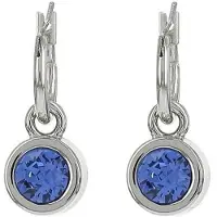 Biba Hang Oorbellen met Swarovski Steentje Sapphire